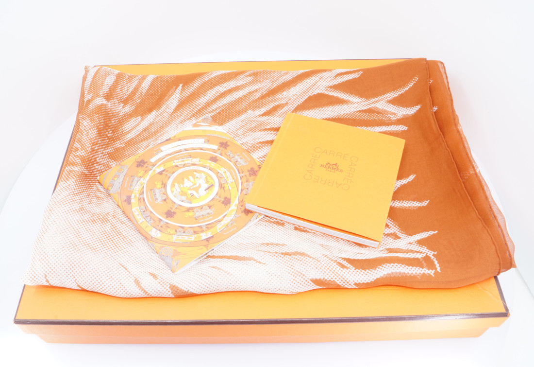 Hermès scarf GM - Dahlia (muslin) - Image 9