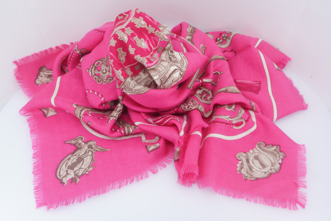 Hermès Scarf - Les Clefs - Cashmere with Fringes - Image 2