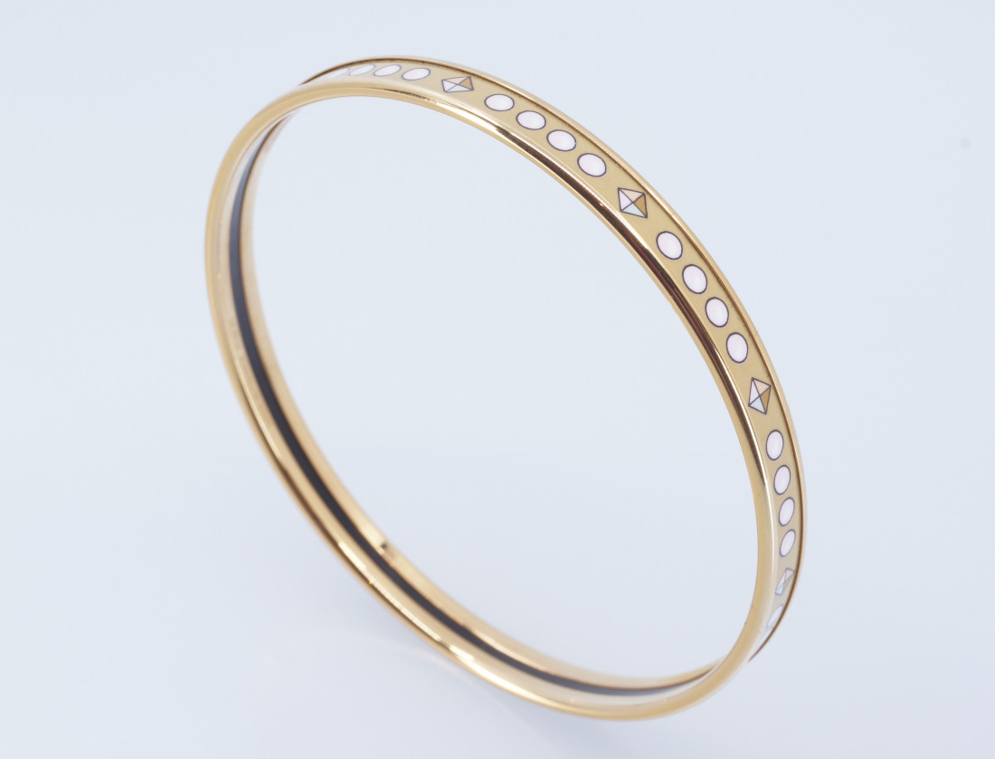 Hermès Bracelet - Extra Narrow Enamel Bangle - Image 4