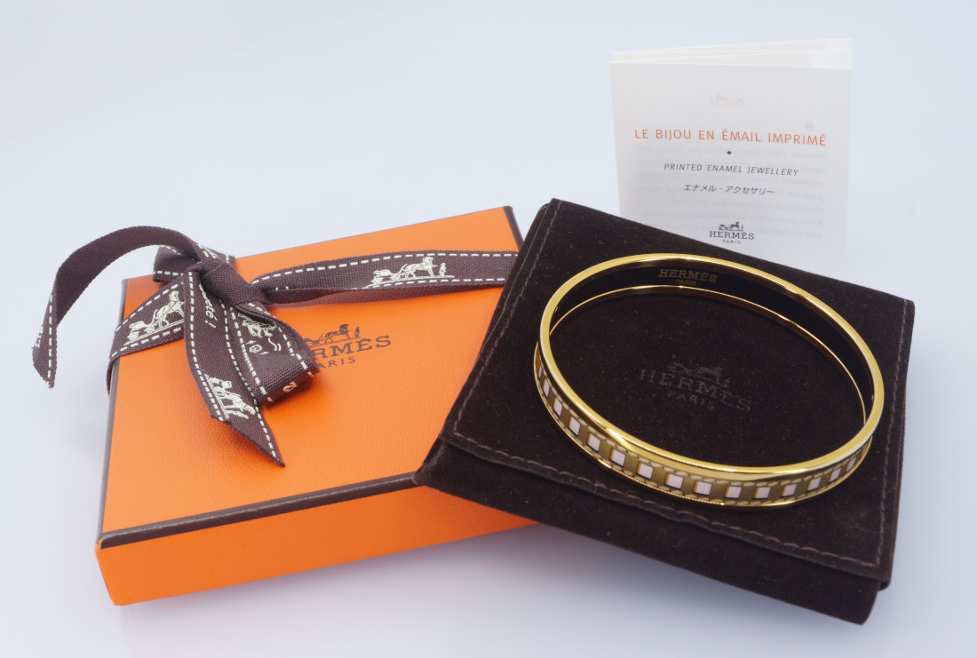 Hermès Bracelet - Extra Narrow Enamel Bangle - Image 5