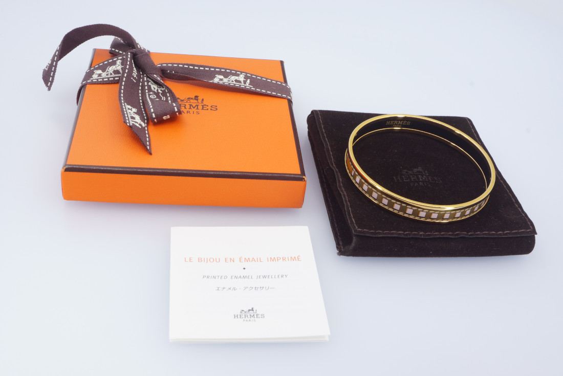 Hermès Bracelet - Extra Narrow Enamel Bangle - Image 6
