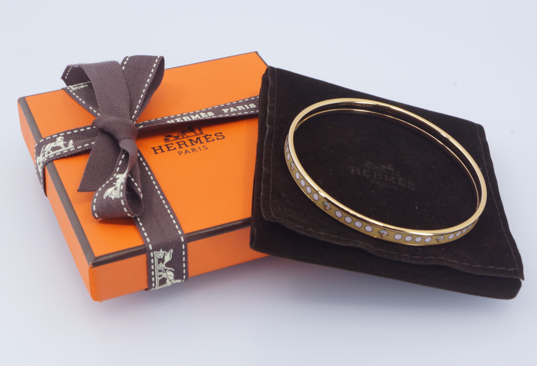 Hermès Bracelet - Extra Narrow Enamel Bangle - Image 7