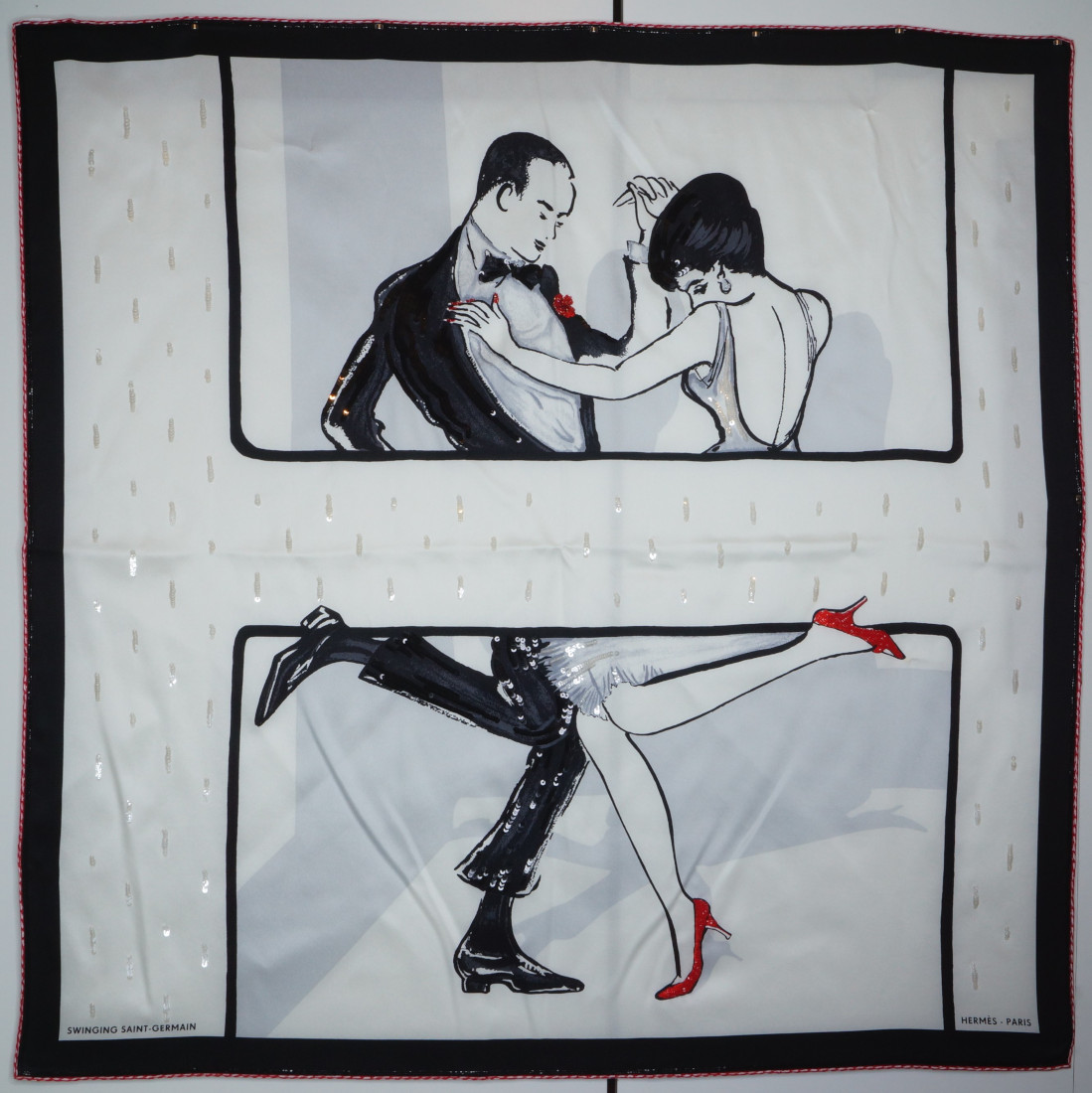 Hermès Scarf - Swinging Saint-Germain embroidered - NEW - scarf EXCEPTIONAL - FULL SET! - Image 14