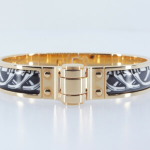 Hermès Bracelet - Narrow Enamel Hinged Bangle - pouch
