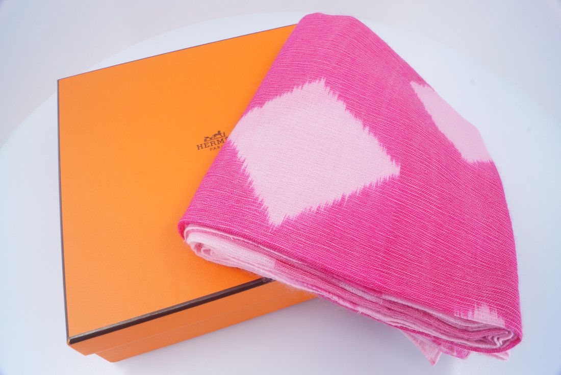 Hermès scarf GM - Ikat H - Cashmere - Image 9