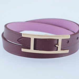 Hermès Bracelet - Behapi Double Tour (Pink/Red/Gold) T3 - full set