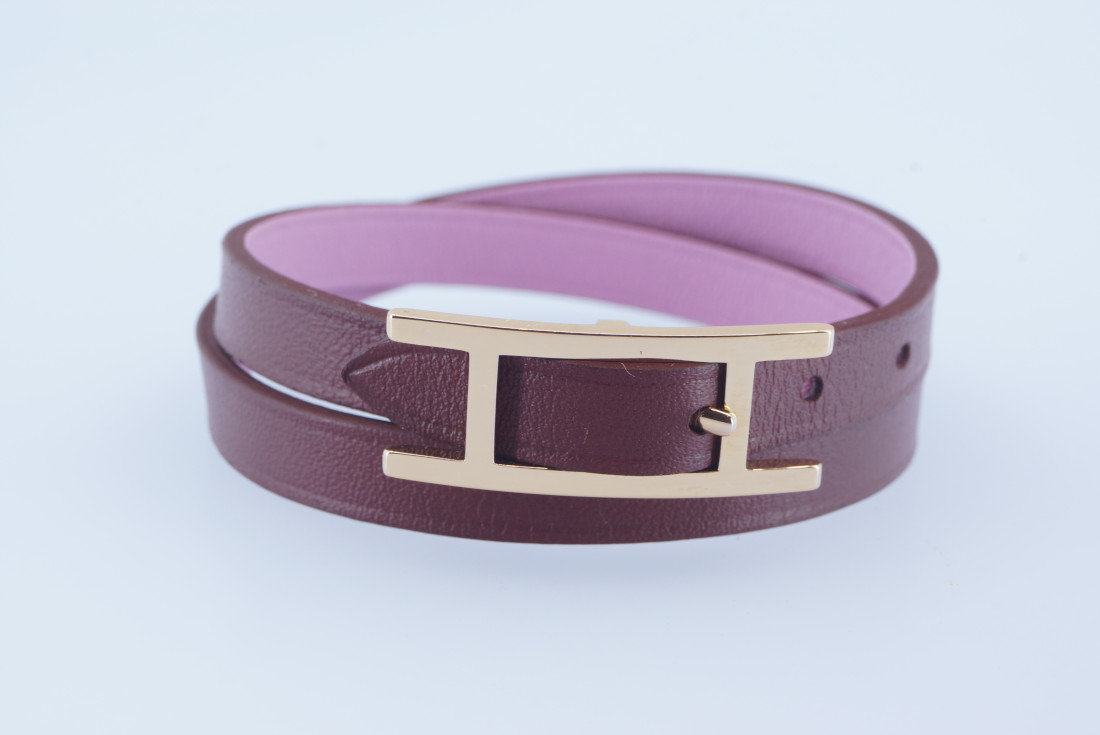 Hermès Bracelet - Behapi Double Tour (Pink/Red/Gold) T3 - full set