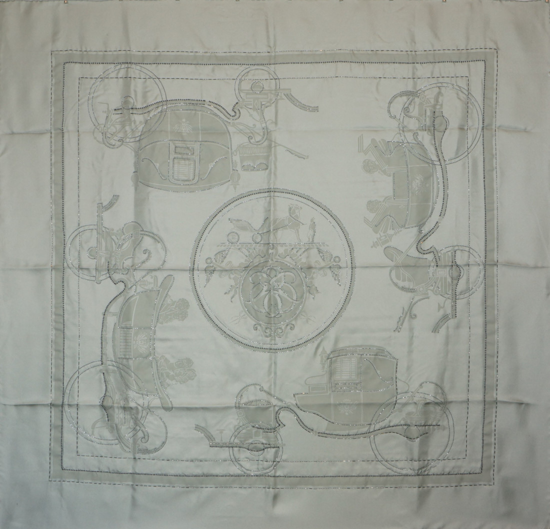 Hermès Scarf - Précieux Ex-Libris Embroidered - SPECIAL EDITION