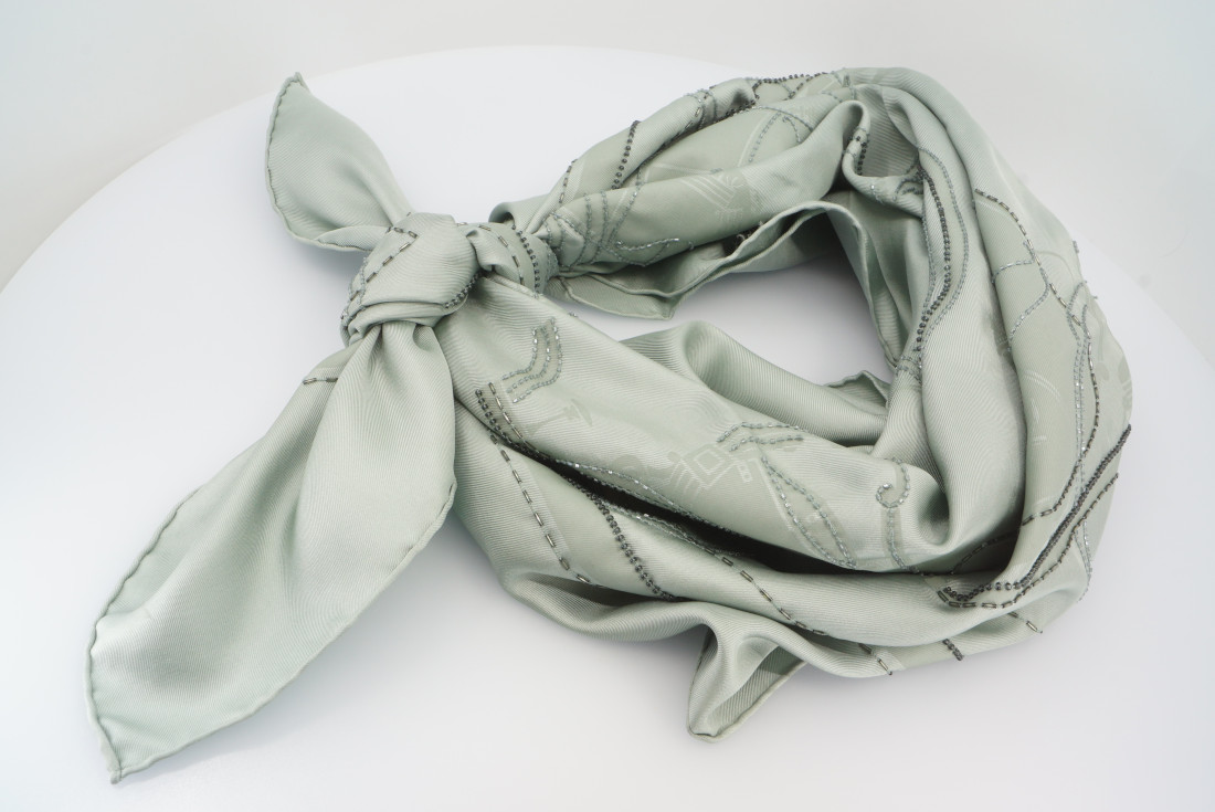 Hermès Scarf - Précieux Ex-Libris Embroidered - SPECIAL EDITION - Image 8