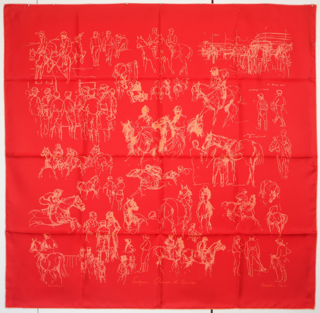 Hermès Scarf - Croquis Champs de Courses - Image 11