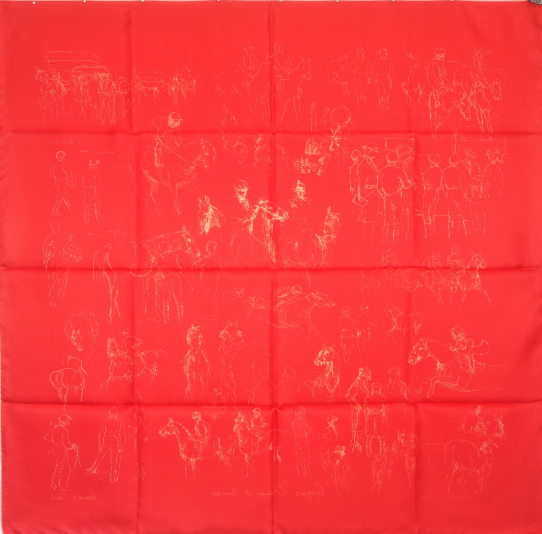 Hermès Scarf - Croquis Champs de Courses - Image 12