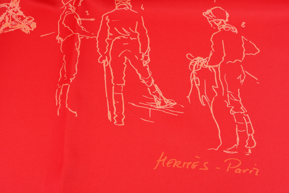 Hermès Scarf - Croquis Champs de Courses - Image 3