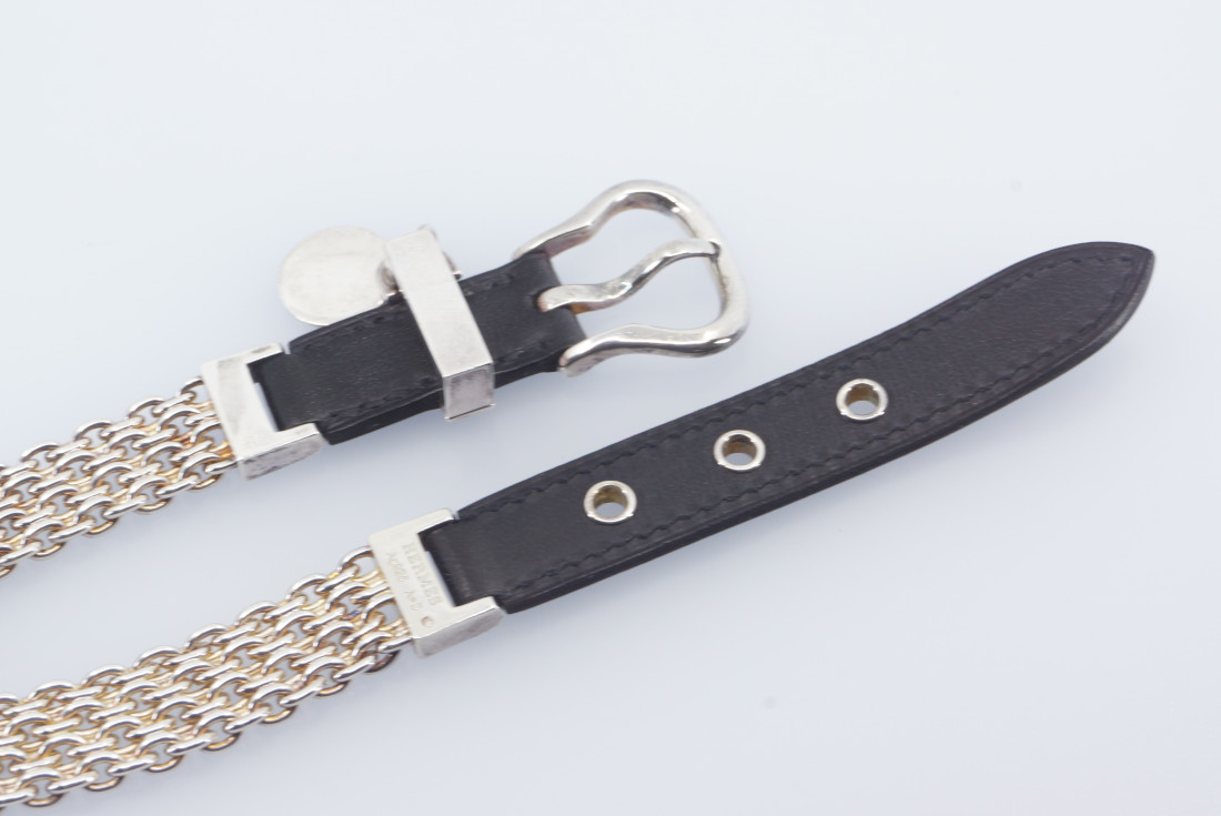 Hermès Bracelet/Choker - Double Tour Mesh Leather Buckle - Image 10