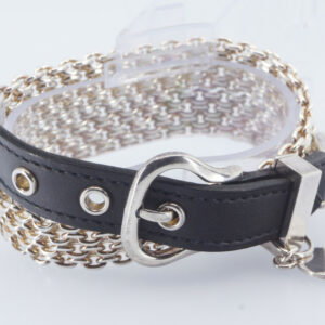 Hermès Bracelet/Choker - Double Tour Mesh Leather Buckle