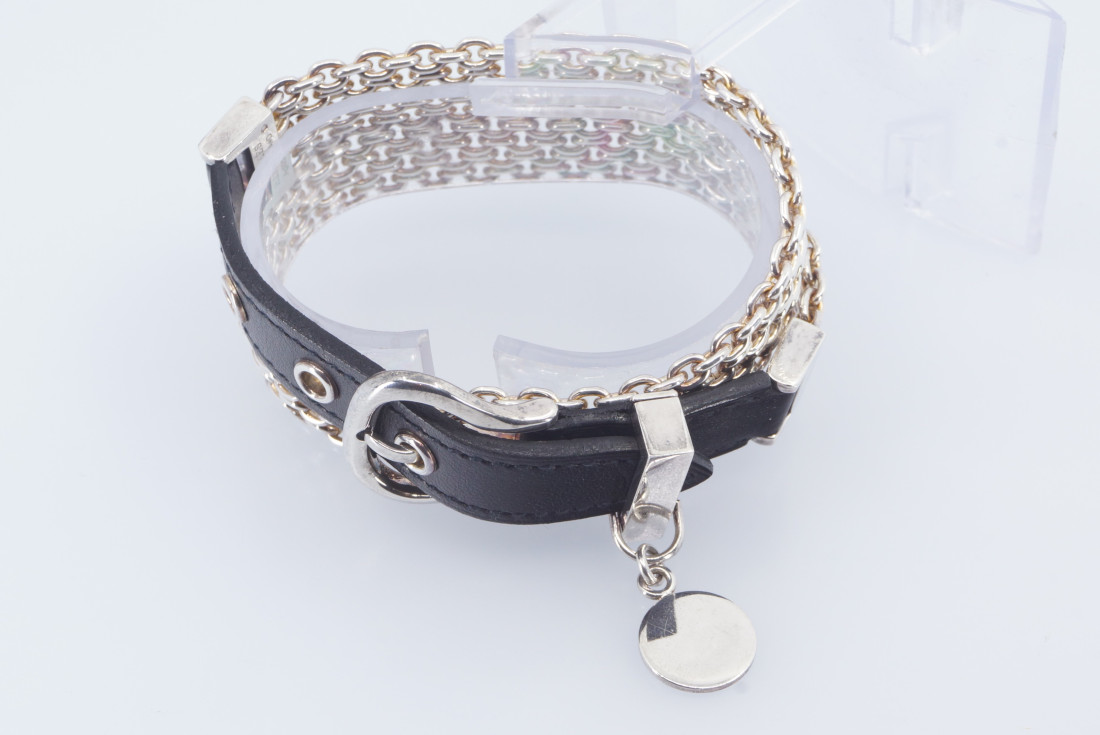 Hermès Bracelet/Choker - Double Tour Mesh Leather Buckle - Image 4