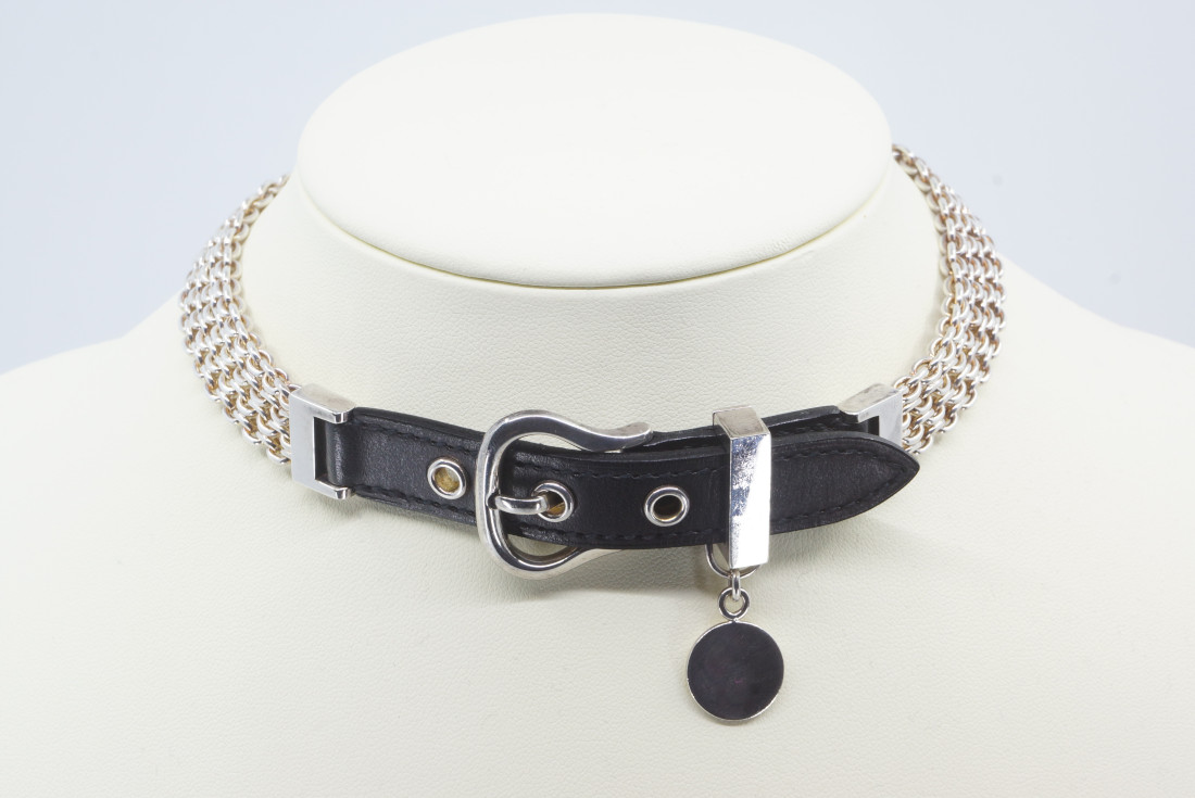 Hermès Bracelet/Choker - Double Tour Mesh Leather Buckle - Image 5