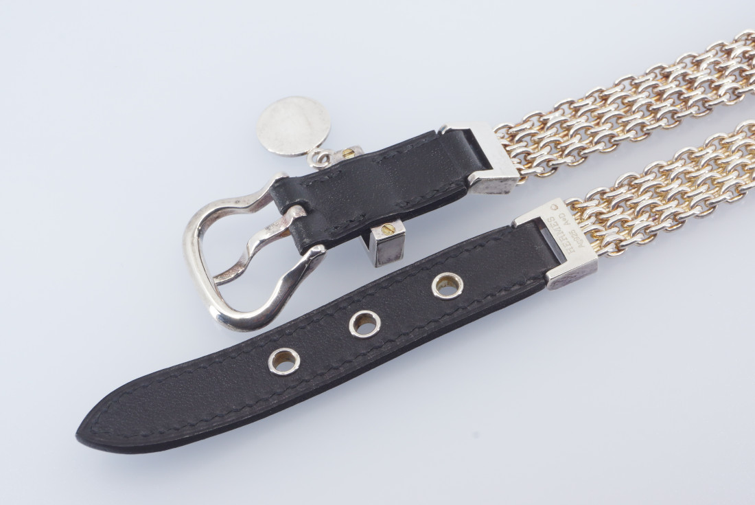 Hermès Bracelet/Choker - Double Tour Mesh Leather Buckle - Image 8