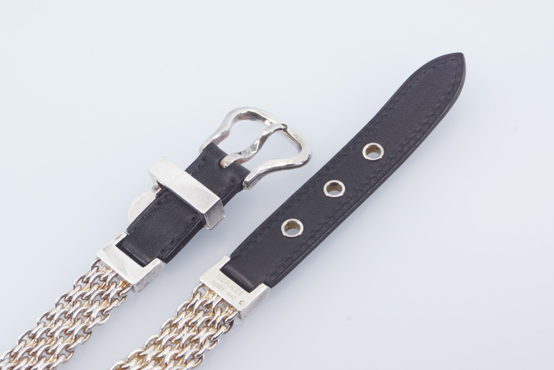 Hermès Bracelet/Choker - Double Tour Mesh Leather Buckle - Image 9