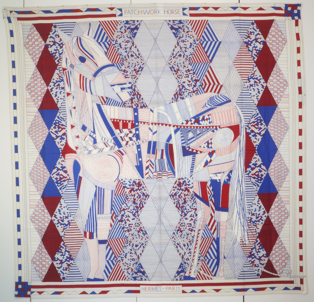 Hermès GM Scarf - Patchwork Horse Cashmere - Image 15