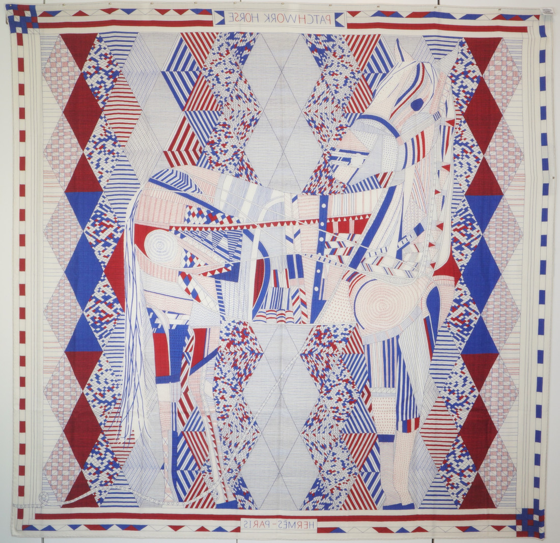Hermès GM Scarf - Patchwork Horse Cashmere - Image 16