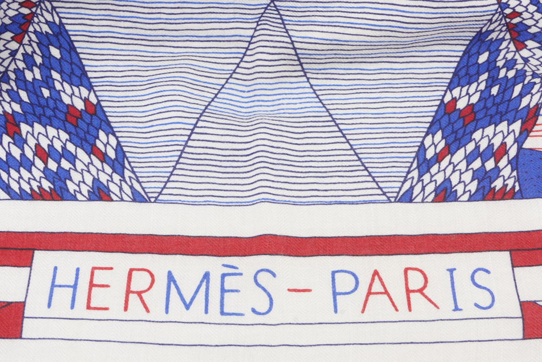 Hermès GM Scarf - Patchwork Horse Cashmere - Image 3
