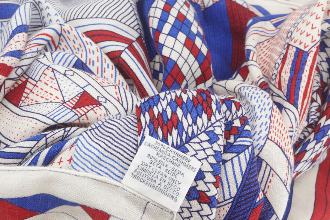 Hermès GM Scarf - Patchwork Horse Cashmere - Image 8