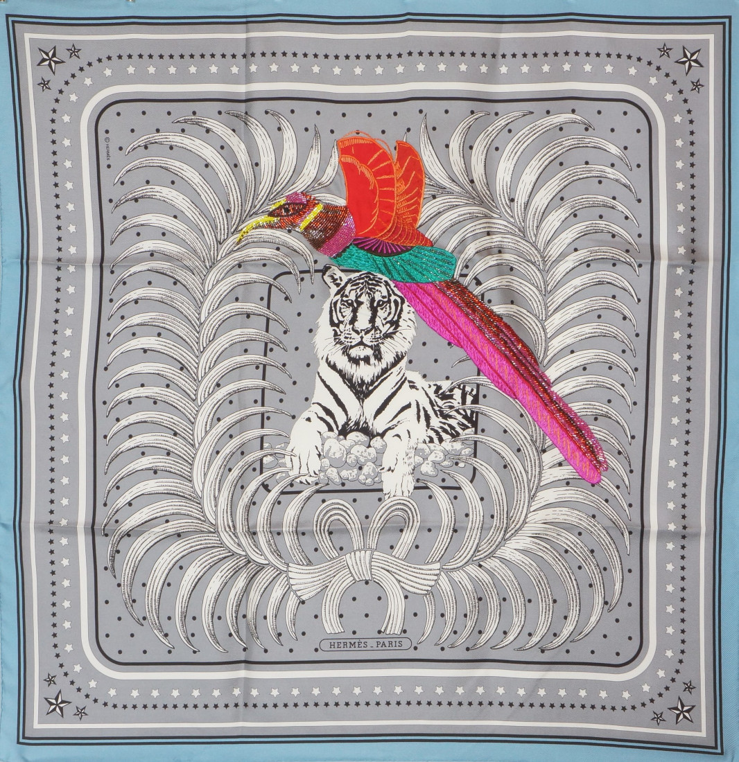 Hermès Scarf - Tigre Royal Fleuri - EMBROIDERED - Limited Edition