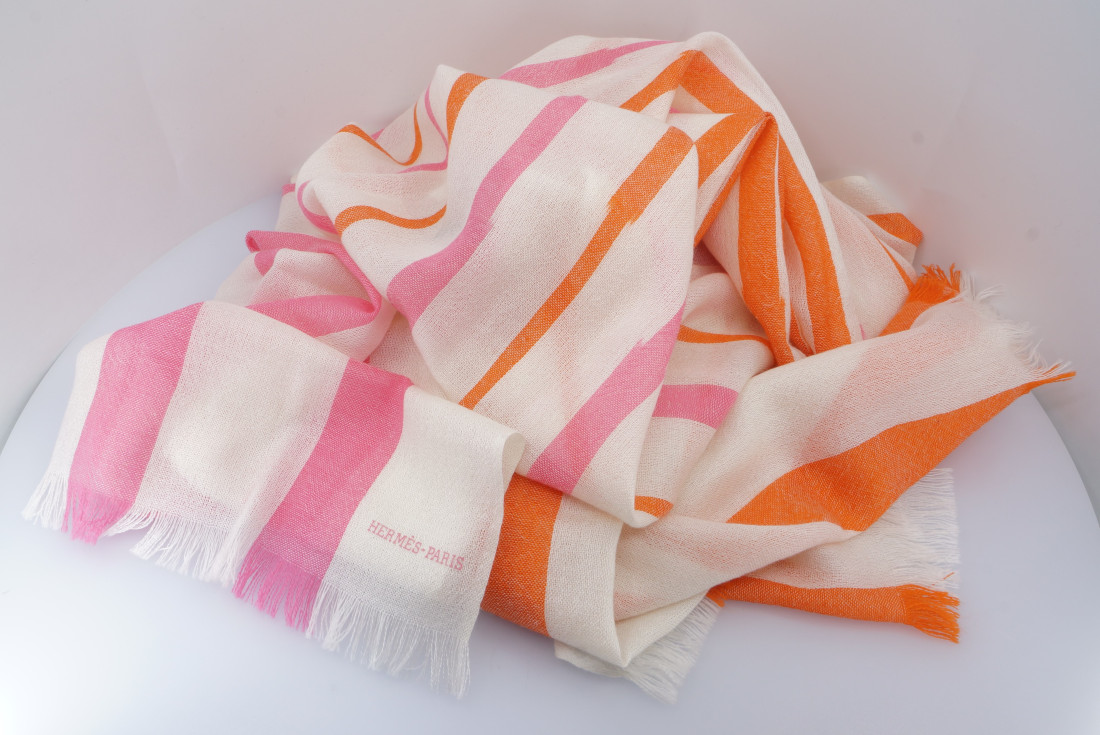 Hermès Scarf/Stole - Bamboo Stripes - Image 4
